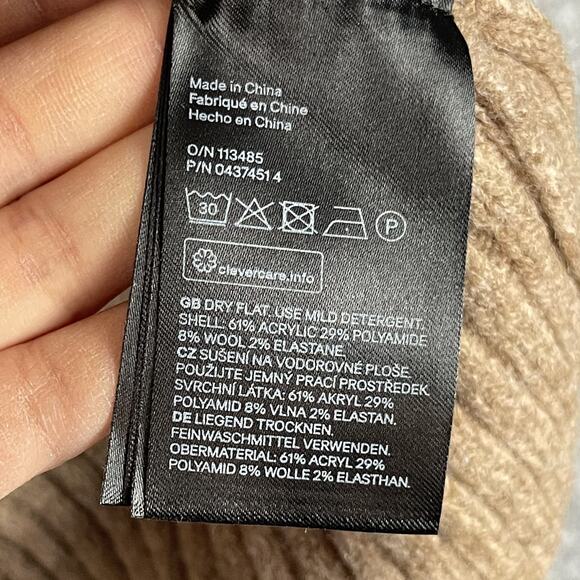 H&M Tiger Sweater Womens Medium Knit Turtleneck Wool Blend Oversized Cozy NEW - Picture 7 of 12